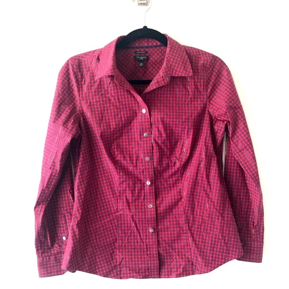 Talbots Tartan Plaid Button Up Shirt